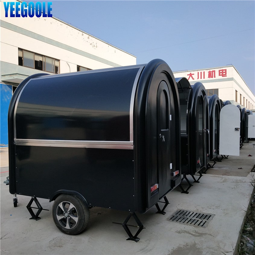 YG-LC-01S Yeegoole Mobiler Lebensmittelwagen aus rostfreiem Stahl, mobile Hot Dog-Wagen, Konzessionsanhänger, Anhänger zum Verkauf
