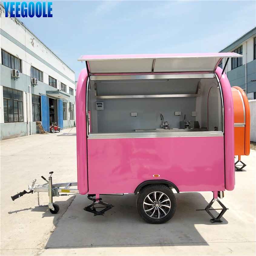 YG-LC-01S Lebensmittelkiosk Mobiler Lebensmittelwagen Glasfaser Mobiler Koch- und Kaffee-Catering-Van-Anhänger