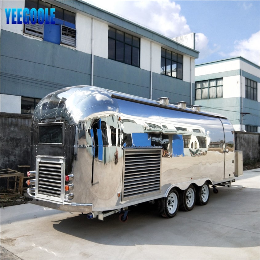 YG-TZ-66 mobiler Lebensmittelwagen aus Edelstahl Mobile Hot Dog Carts, Konzessionsanhänger, ziehbarer Eisanhänger zum Verkauf